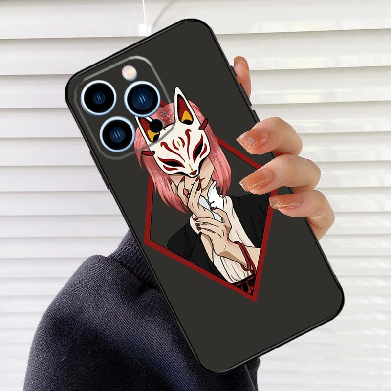 Japanese Style Anime Fox Phone Case For iPhone 16 15 14 13 11 12 17 Pro Max Mini 15 16 Plus 16e 17 Air Cover Fundas