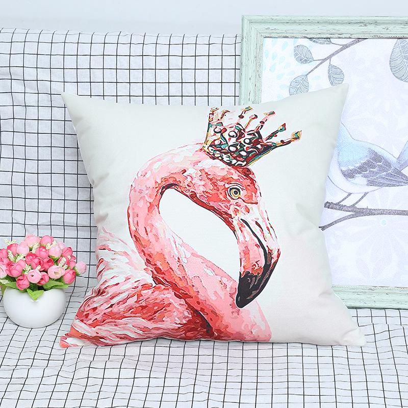 Small Fresh Flamingo American Pastoral Nordic Style Pillow Set Car Sofa Cushion Pillow Cover Does Not Include Pillow Core