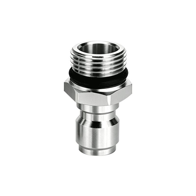 Stainless Steel High-Pressure Car Wash Water Gun Quick Connector, 14x1.5mm Male Thread