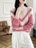 Colorblock Cashmere Turtleneck Sweater - Women's Slimming Autumn/Winter Knitted Pullover