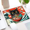 Japanese Cat Eating Ramen kawaiiMouse Pad Square Gaming Accessory Rubber Deskmats Non-Slip Computer Keyboard Mat Laptop Mousepad
