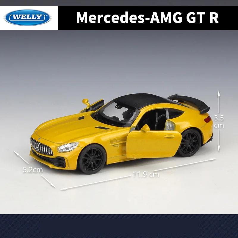 Welly 1/36 Mercedes-Benz AMG GT R Alloy Sports Car Model Diecast Metal Toy Vehicle Car Model Simulation Collection Children Gift