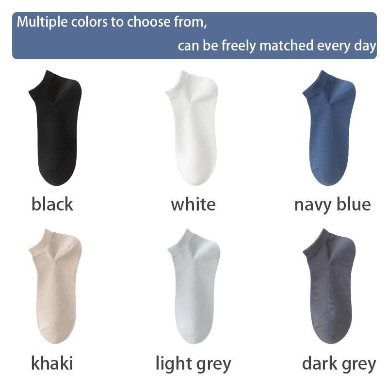 6Pairs High Quality Men Socks Combed Cotton Short Breathable Odor Proof and Antibacterial Business Spring Summer for Male Sock