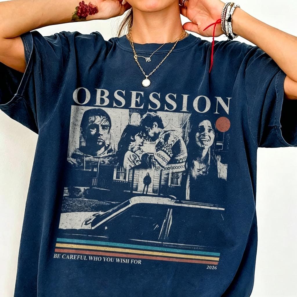 Obsession 2026 Horror Gotico Grafico Vintage Maglietta Estate Unisexs Unisexs Extra Large Ampia Girocollo Abbigliamento in Cotone Stile Y2k