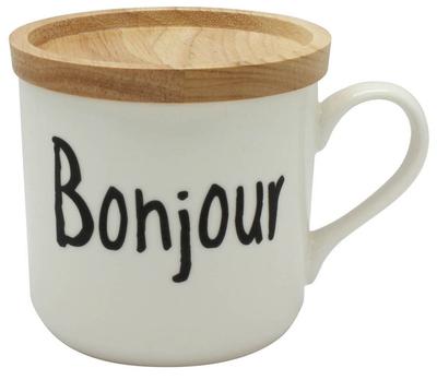 ספל Vivre Bonjour של Hogdseirrs עם מכסה 1 028701, קופסה,