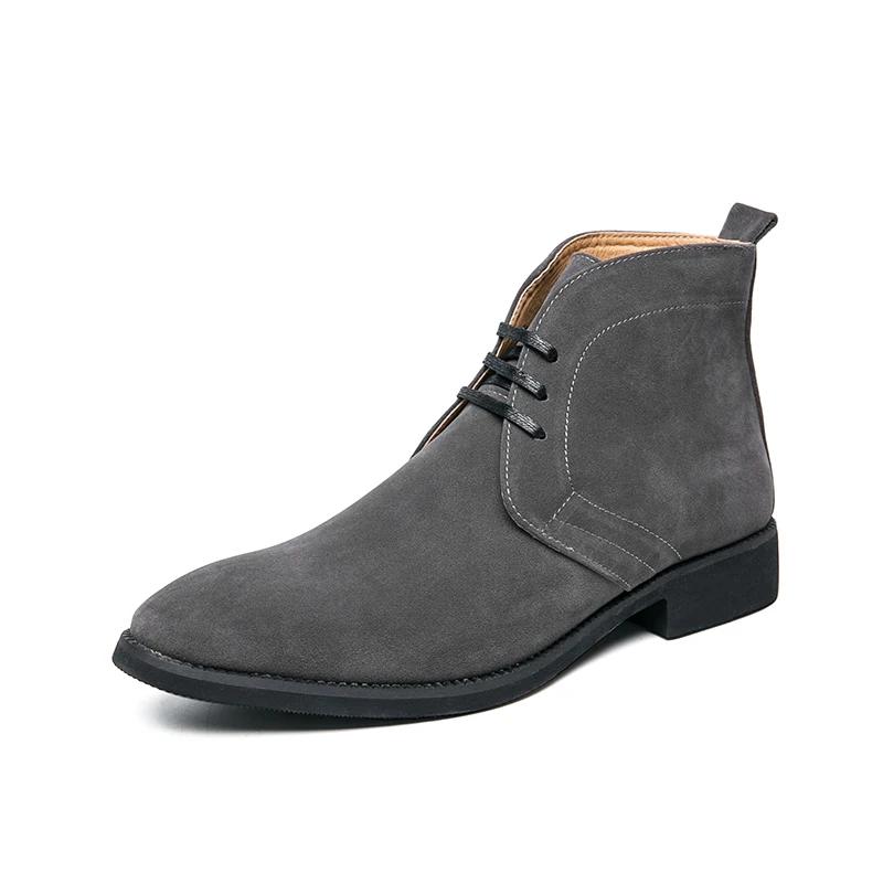 Fashion Golden Sapling Chelsea Boots Men's Retro Leather Shoes Casual Business Party Boot Men Leisure Formal Footwear Chaussures Hommes