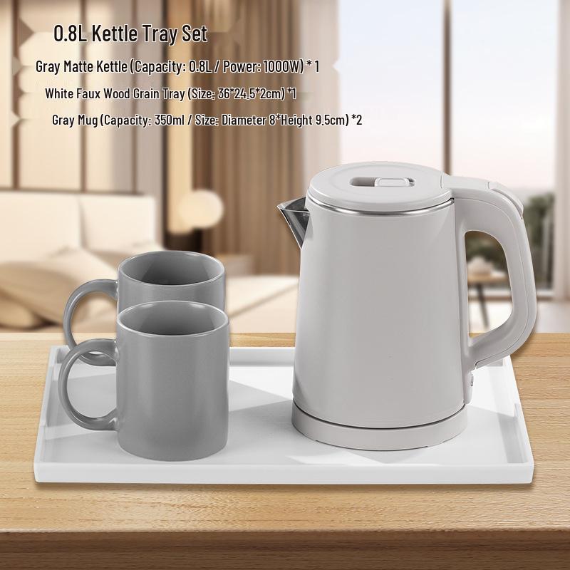 Compact 304 Stainless Steel Electric Kettle for Hotel Rooms & B&Bs