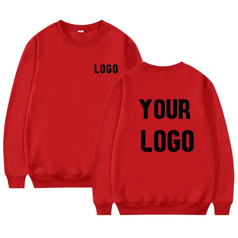 DIY Customise Your Brand Logo Unisex Trend Casual Top Custom Crew Neck Pullover Personalised Sweatshirt Custom Gift Shopping