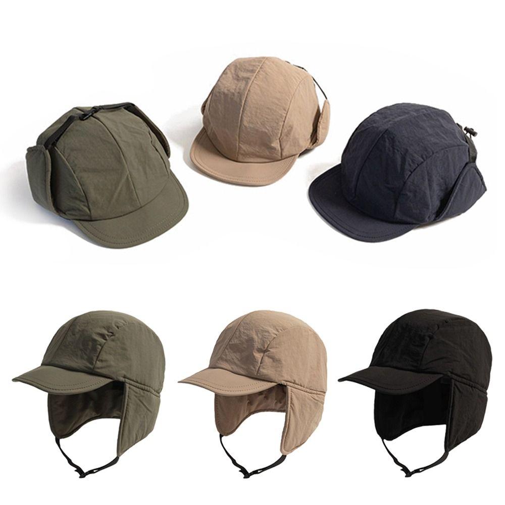 Japanese Bomber Hat Warm Ushanka Fur Hat Outdoors Ski Russian Cap  for Men Women