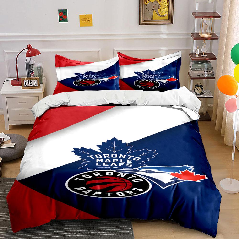 "Toronto Maple Leafs and Raptors Logo Design" Print Bedding Set Duvet Cover Pillowcases (1* Duvet Cover 2* Pillowcases Do Not Include Comforter)
