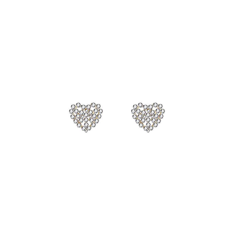Korean Influencer Heart Stud Earrings: High-End Trendy 2024 Women's Jewelry