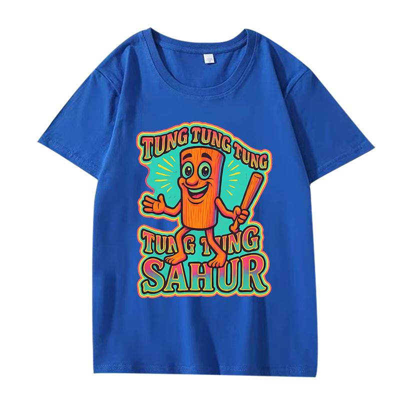 Tung Tung Tung Sahur Italian Brainrot T-shirt homme femme Oversize 100% Coton mode manches courtes Été imprimé Tops Unisex