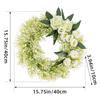 Artificial Spring Wreath White Rose Wreath Summer Wreath for Front Door, Wall, Wedding, Indoor and Outdoor Decorations
