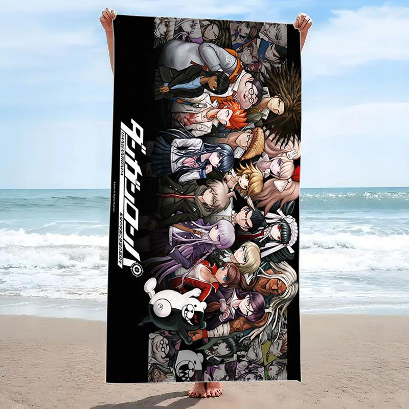 Dangan Ronpa Anime Print Beach Towel, Large Soft Quick Dry Towel for Beach Camping Swimming