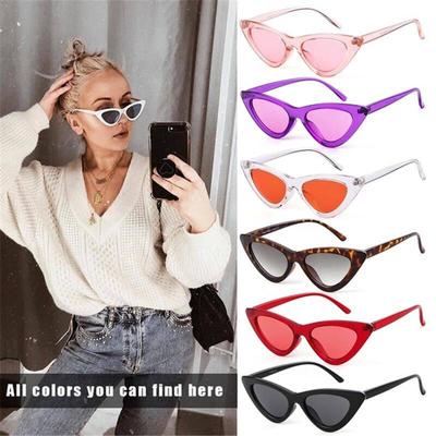Moda Kedi Gözü Küçük Üçgen Güneş Gözlüğü Kadın Vintage Açık Hava Güneş Koruması Gölgelik polarize olmayan Güneş Gözlükleri