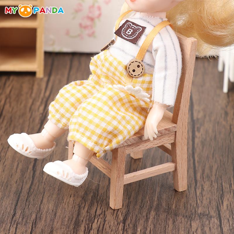 Discover Intime 1/12 Dollhouse Miniature Wooden Chair Mini Living Room Furniture Chair Model Dolls House Scene Decor Designed For Kid Pretend Enjoy Toy