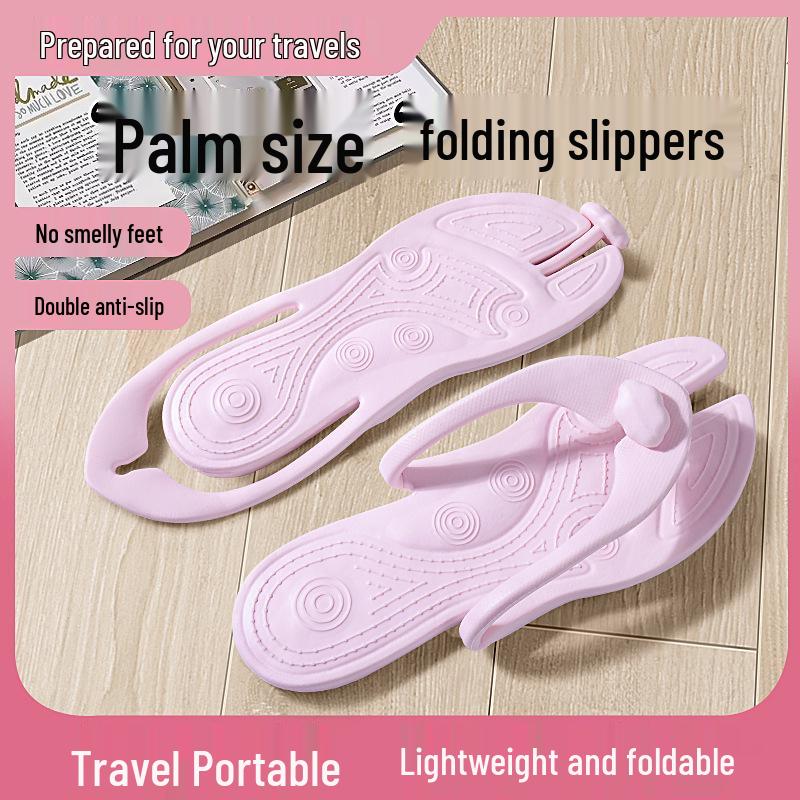 Portable Women's Non-Slip Foldable Travel Slippers for Beach or Hotel Use