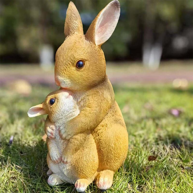 Cartoon Mother & Child Rabbit Garden Ornament