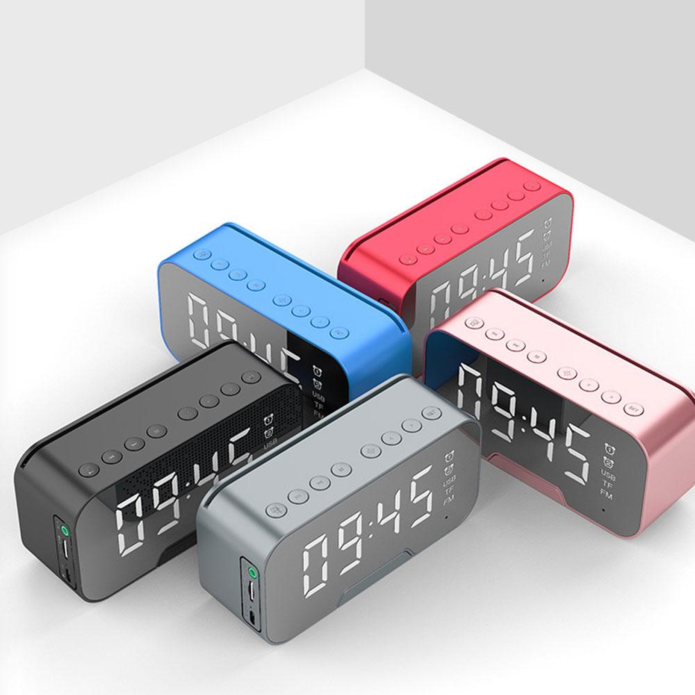 Multifunctional Mirror Led Infinite Bluetooth Speaker Alarm Clock Portable Mini Voice Broadcasting Digital Pocket Watch Home