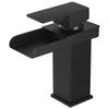 TLXT Black and Gold Tall Waterfall Basin Faucet