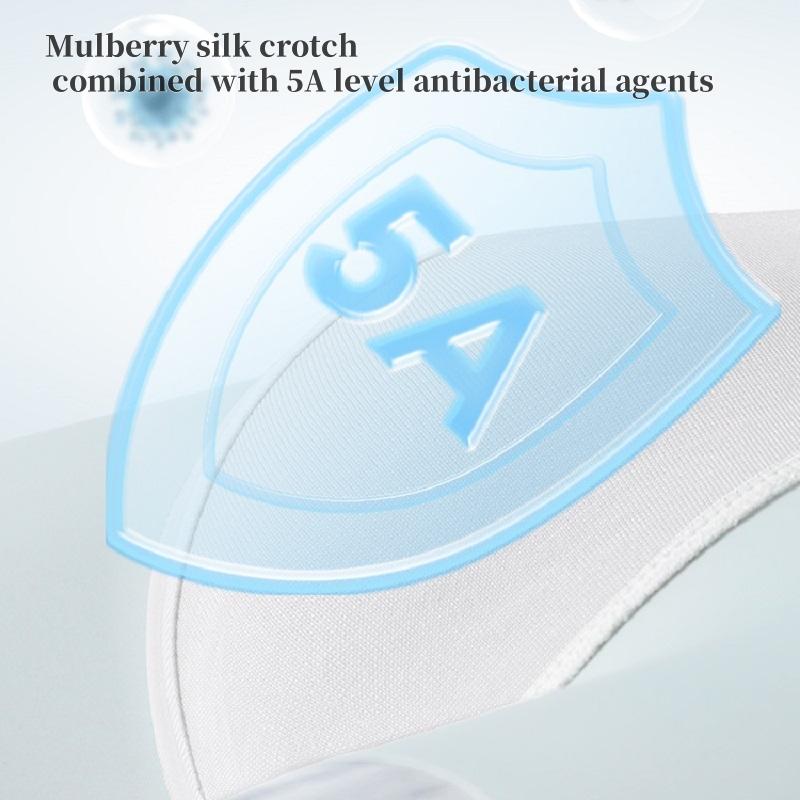 MiiOW 4 Stück Eis Seide Übergröße Flache Ecken Hose, Bequem und Kühl, Atmungsaktiv, Einfarbig Nahtlose Unterwäsche für Männer, Sommer Neu L-5XL