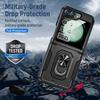 For Samsung Galaxy Z Flip7 FE 5G/Z Flip6 5G Case Military Grade Ring Kickstand PC + TPU Phone Cover