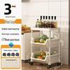 Movable Multi-layer Kitchen Storage Rack for Toys, Snacks, Fruits & Vegetables - Floor-standing and Multi-functional Shelf.