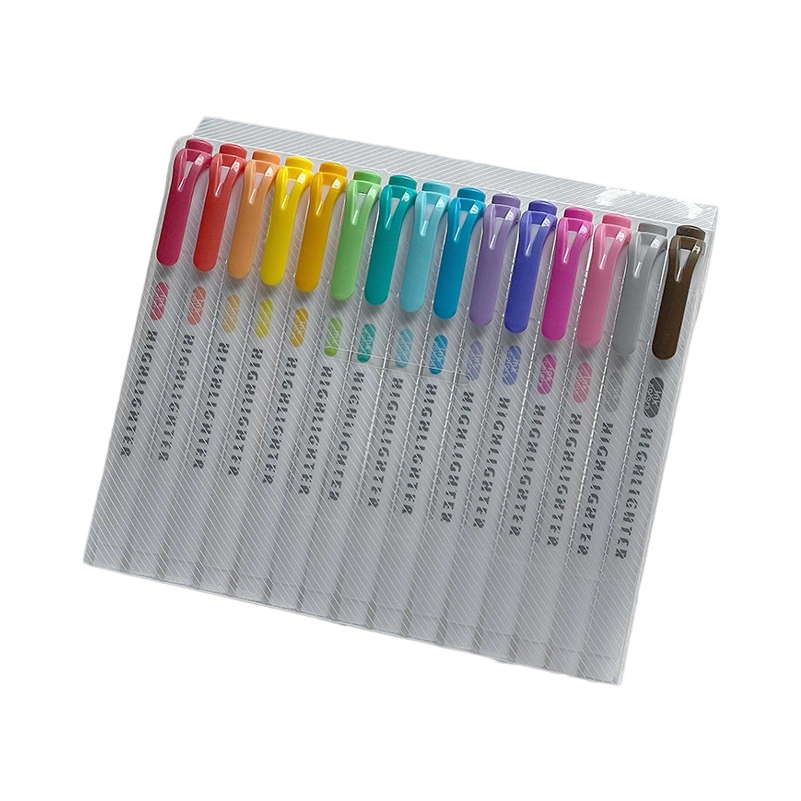 

5/15 шт. Двусторонние маркеры-хайлайтеры Флуоресцентные маркеры-хайлайтеры Быстросохнущие для скрапбукинга Календарь Журнал Блокнот 8