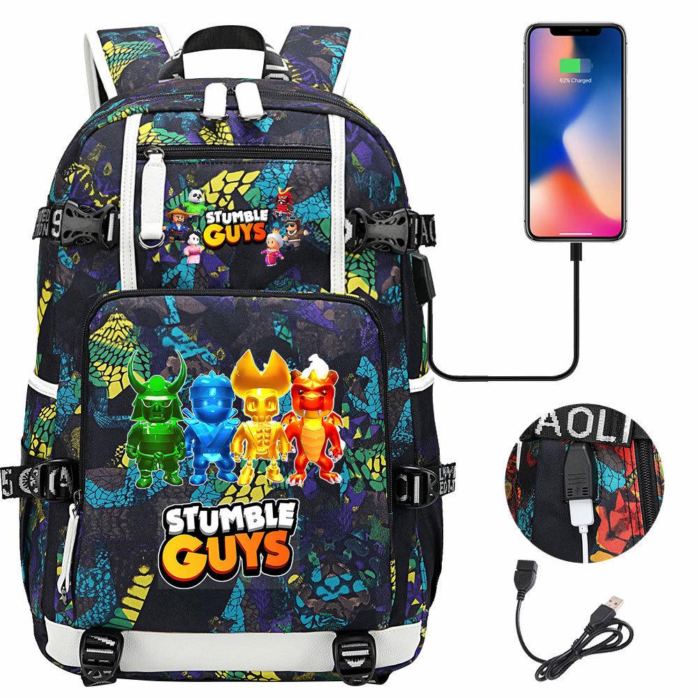 3 Piece School Backpack Set for Students Large Capacity Oxford Cloth Schoolbag with Shoulder Strap and Pencil Case
