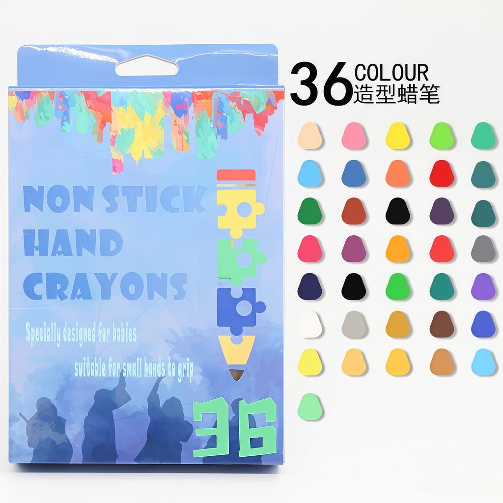 24-Color 3D Stereo Painted Water Drop Crayons – Mess-Free, Washable Plastic Crayons for Toddlers & Kindergarten Art