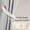 2Pack Wood Magnetic Curtain Tiebacks Simple Rope Curtain Holdbacks for Drapes Handmade