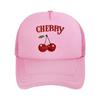 UnisexS Cherry Print Outdoor  Red  White Breathable  Casual Summer Hat with Adjustable Snapback S  Mesh Baseball Cap