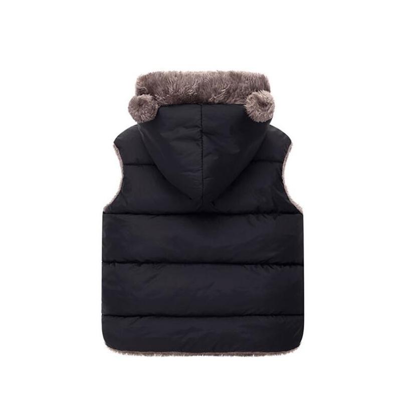 Boys Girls Down Vest Winter Children Warm Waistcoat Kids Outerwear Clothing Baby Hooded Coats Plush Vests