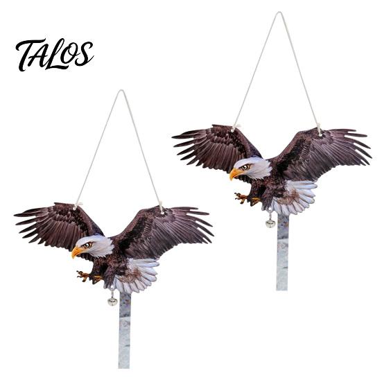 Patio Owl Deterrent 2Pcs Simulated Hanging Decoration Reflective with Dual-Side Garden Decor Printed Waterproof Acrylic Fake Owls for Balcony