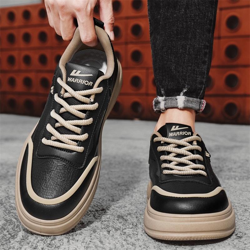 Warrior Casual Commuting Fashion Simple Trendy Versatile Lightweight Durable Non-Slip Low-Top Lifestyle Shoes Men sneakers Black WXP(WZ)-239501