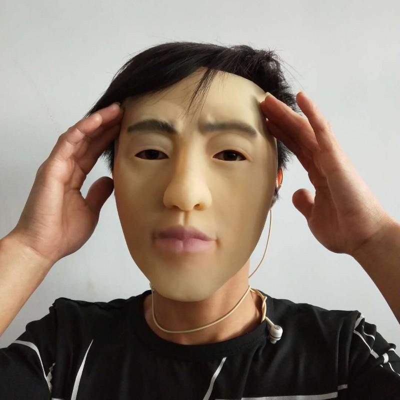 Realistic Bald Head Mask Men Halloween Party Cosplay Costume Accessory Latex Full