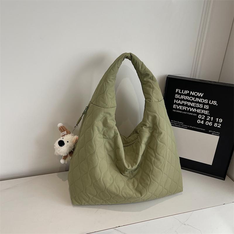 

Ladies Casual Korean Style Underarm Bag Single Shoulder Commuter Travel Bag Fabric Leisure Handbag for Women