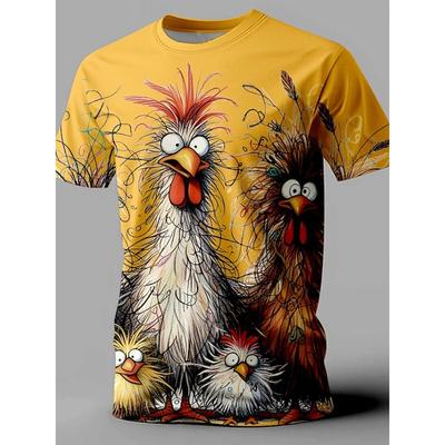 Retro Mode Neuestes Herren T-Shirt Lässig Persönlichkeit Cool 3D Druck T-Shirt Sommer Outdoor Sport Kurzarm Großes Oberteil Herren