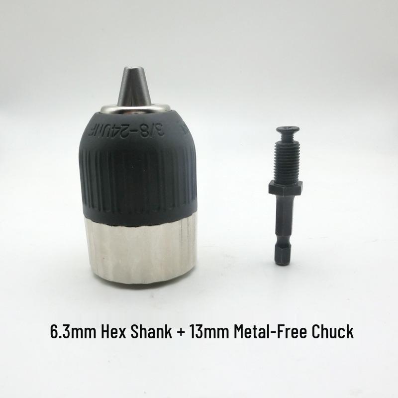 13mm Semi-Metallic Hand-Tightened Drill Chuck, 3/8-24 UNF Model