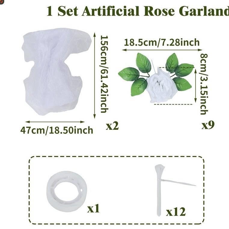 Soft Organza Tulle White Silk Rose Garland Romantic Wedding Car Front Hood And Door Handle Decoration Accessory