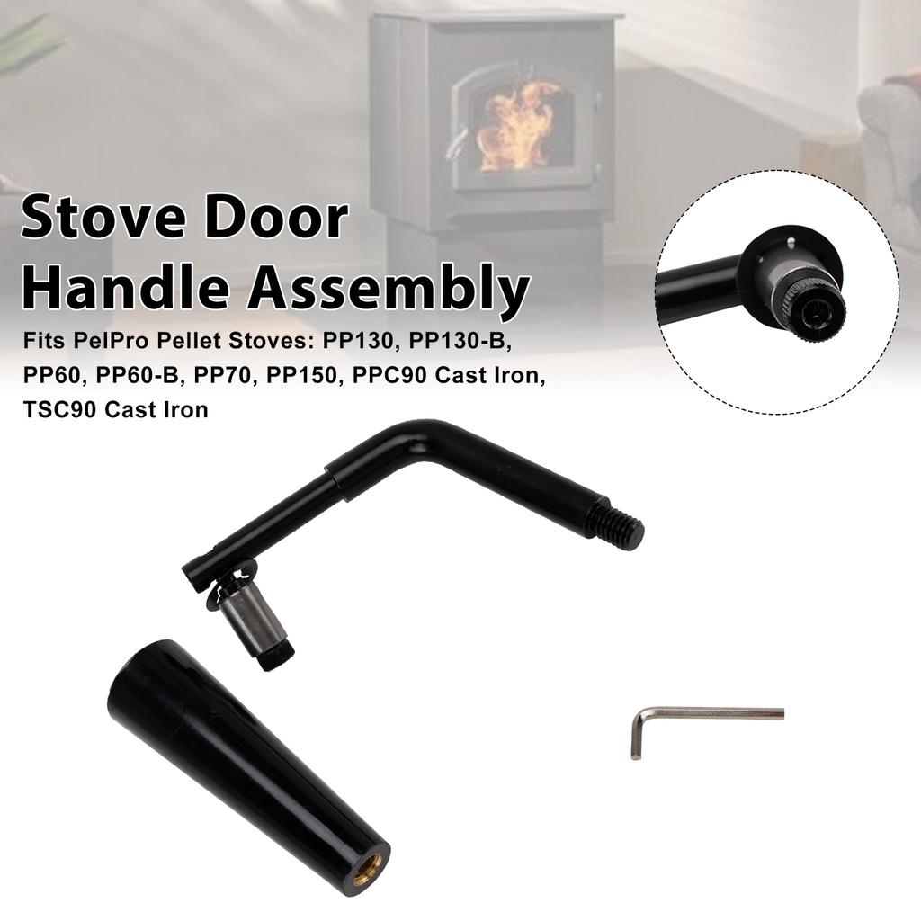 Threaded Door Handle Assembly for PelPro Stoves PP60 PP70 PP130 PP150 PPC90 TSC90