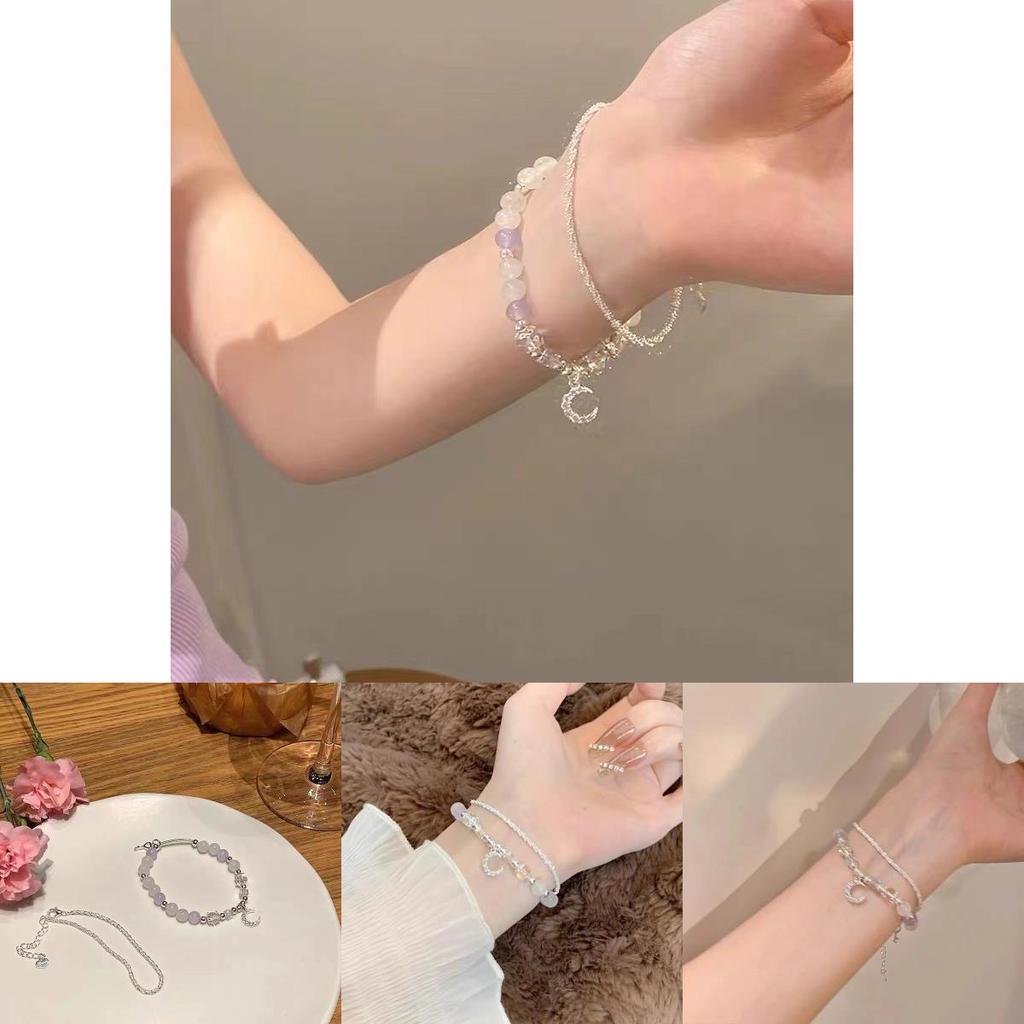 Elegant Moon Bead Bracelets Set For Women Stylish And Trendy Ins-style Jewelry