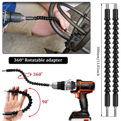 Flexible Drill Bit Extension Shaft Rotatable Electric Power Drill Sockets Adapter Sets 1/4" Hex Shank Magnetic Bit Holder