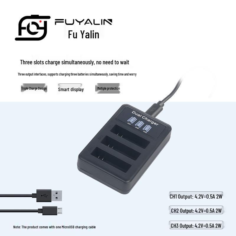 SJCAM SJ8 Battery Charger USB Triple Port for SJ8 PRO/AIR Sports Cameras