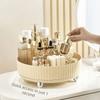 Plastic 360° Rotating Cosmetics Storage Box Round Non-Slip Makeup Storage Tray Large Capacity Makeup Organizer Dressing Table