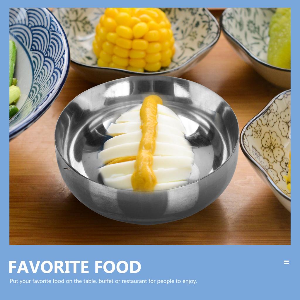 2 Sets Stainless Steel Rice Bowl Holders Food Containers Kitchen Supply Korean Cooked Bowls with Cover Tableware Soup