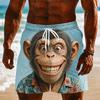Summer Men's Animal 3D Printed Beach Shorts