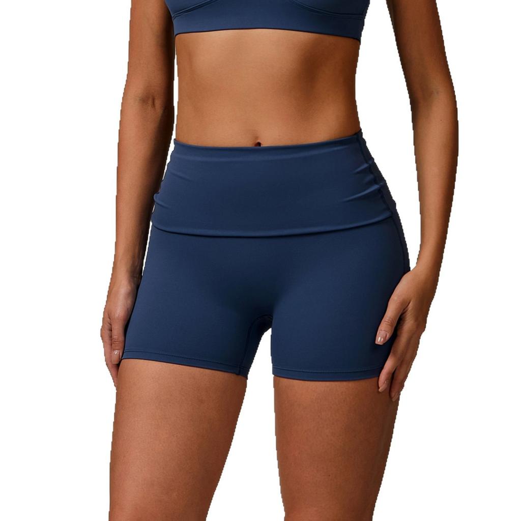New Style Flip Waist Quick Drying Yoga Shorts For Women, High Waist Sports, Hip Lifting, Running, Fitness Shorts For Women