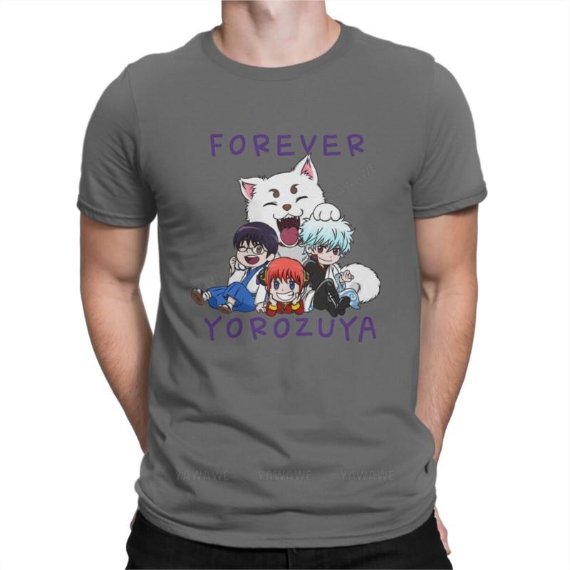 Unisex Forever Yorozuya T Shirts Gintama Kagura Anime Cotton Tops Casual Short Sleeve Crew Neck Tees Summer TShirts