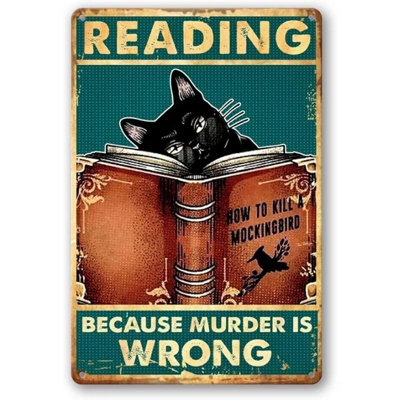 Funny Cat Retro Poster, Aluminum Metal Wall Decor 20x30cm